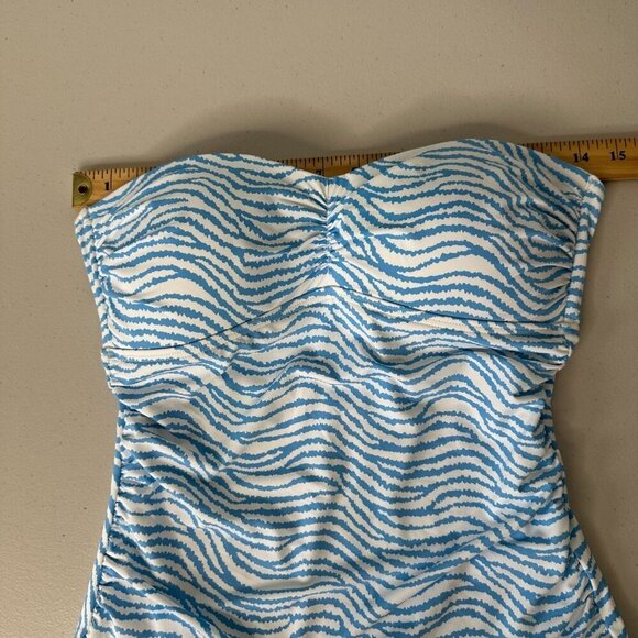 J McLaughlin Koa One Piece Swimsuit Size 6 Radio Waves Blue White NWOT - Picture 8 of 11